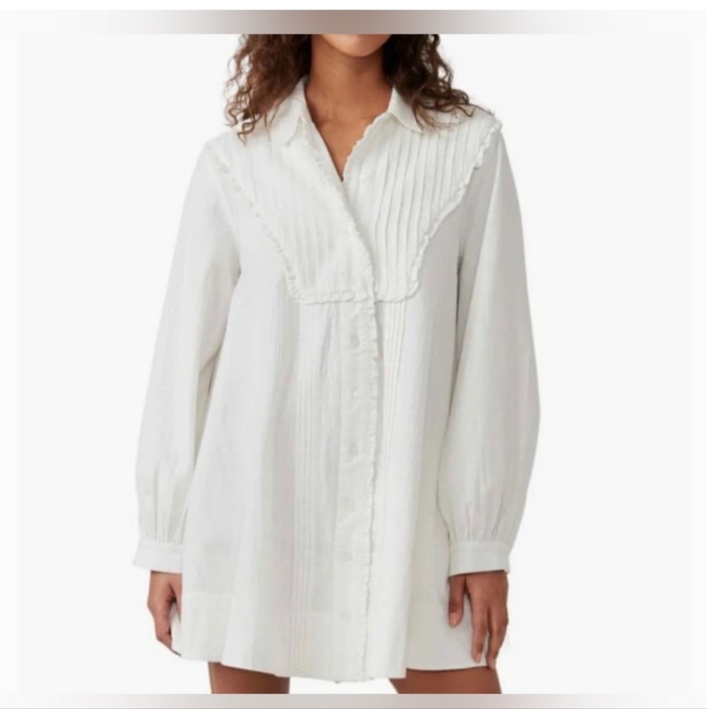 WOMENS WHITE COTTON CHERRY FREE PEOPLE DRESS SIZE S
